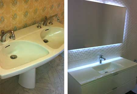 Remplacement de lavabo à Paris Rénovation Damour Habitat