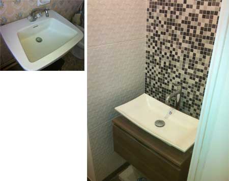 Agrandissement de salle de bain et remplacement de lavabo